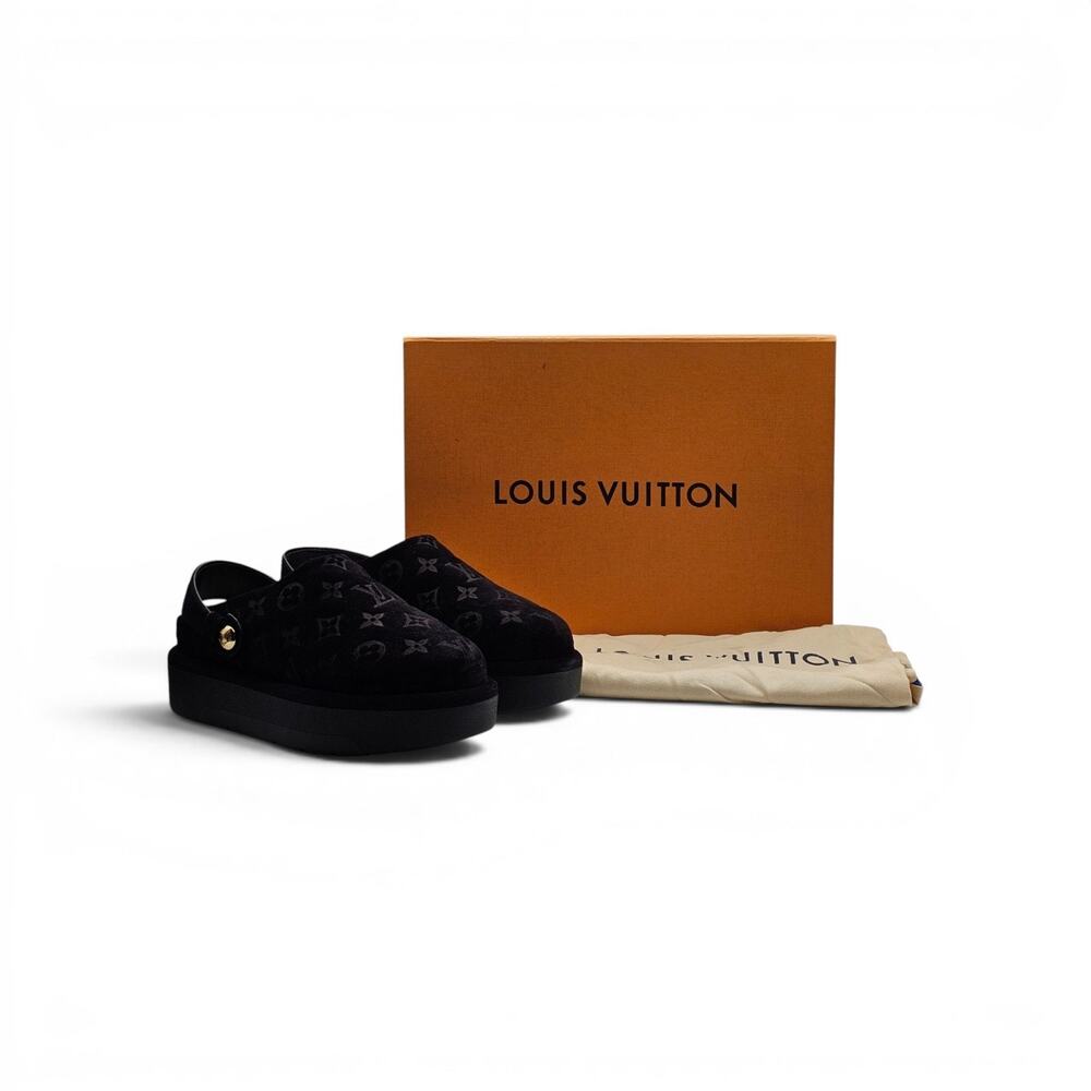 Louis Vuitton Aspen Platform Closed Mule Clogs Suede 1ADCEP EU 38 US 8 $2210